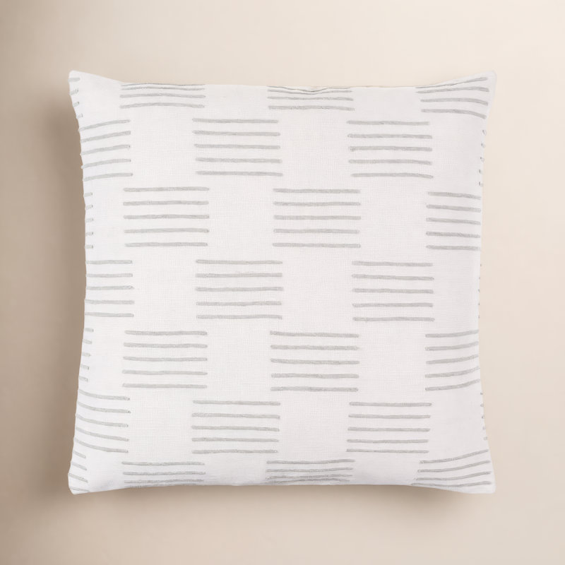 Coussin en coton Layten, Blanc cassé, Housse de coussin seulement - sans coussin, 22 po x 22 po