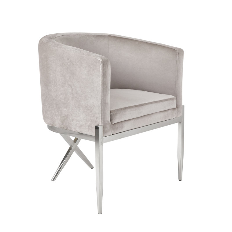 Fauteuil demi-tonneau Alleyton, Velours gris
