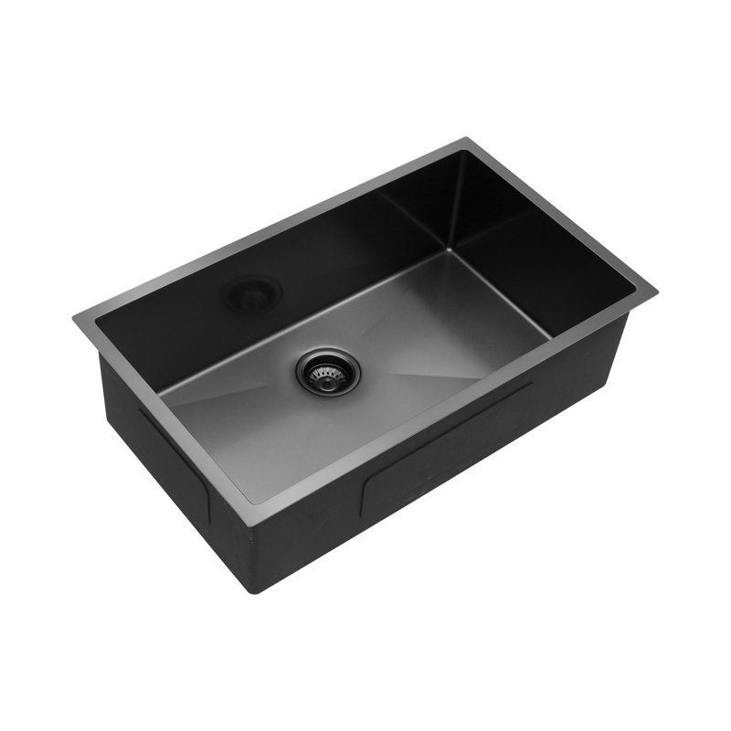 33X19x10"Undermount Single Bowl Stainless Steel Kitchen Sink, Matte Black