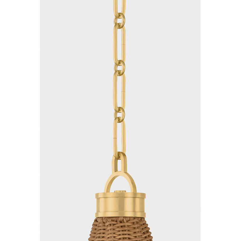 Kensington Pendant in Aged Brass by Mark D. Sikes, 15 W, 13" H x 10" W x 10" D