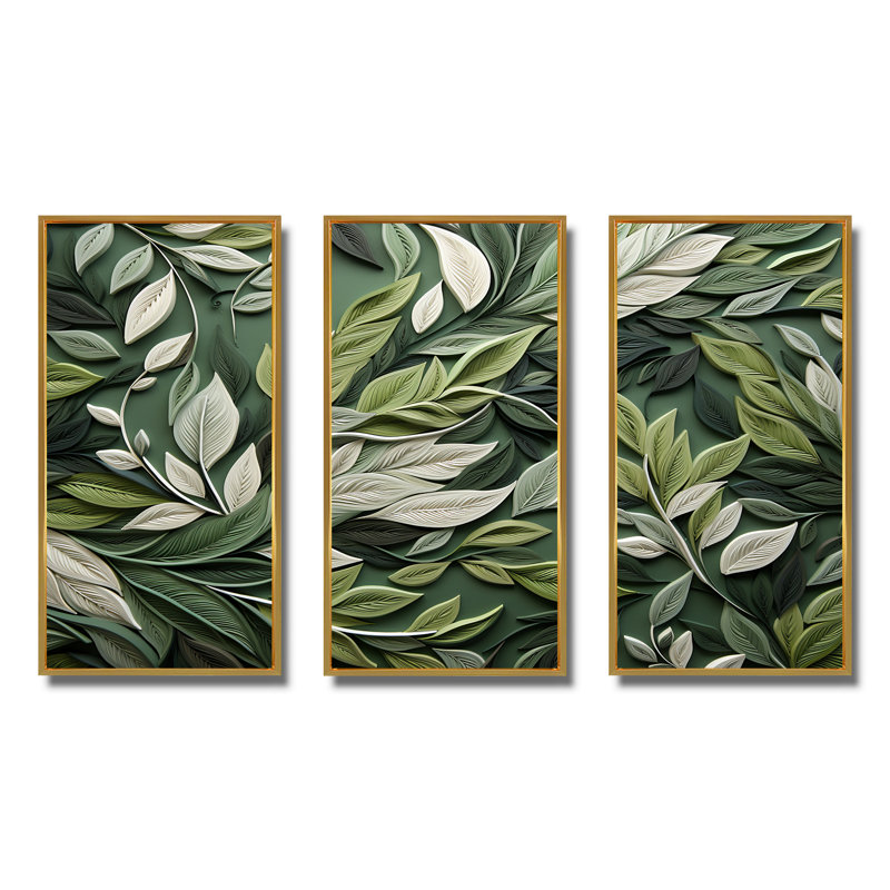 Herbes, sauge, sagesse, art floral, Cadre flottant doré, H 28 po x l 36 po