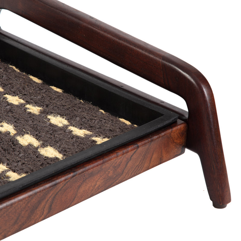 Support à bottes en bois massif de qualité supérieure avec tapis en fibre de coco naturelle - Rangement pour chaussures