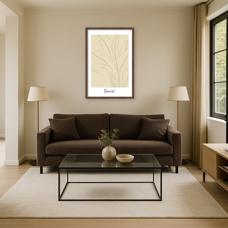 Impression sur toile encadrée «Tropical» par Treechild, Brun moyen Florence
