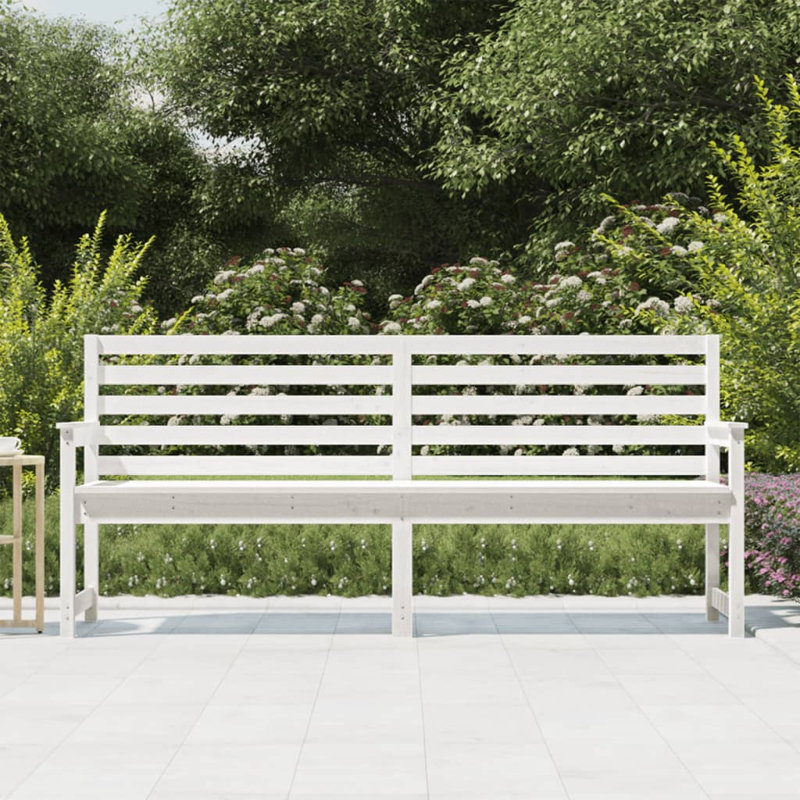 Huxton Solid Wood Outdoor Bench, White