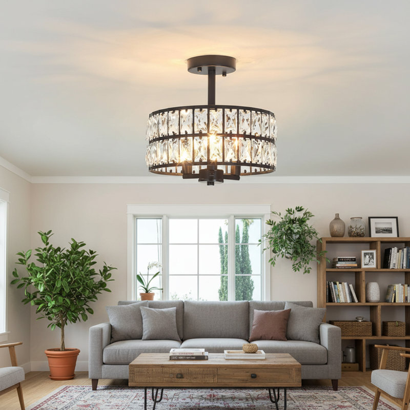 1 - Light Chandelier, Black