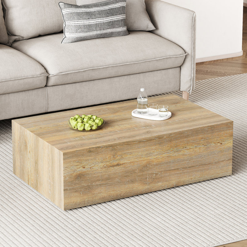 Stylish Coffee Table, Wood Color, Spacious Storage Rectangular Finish, Bedroom Table, Wood