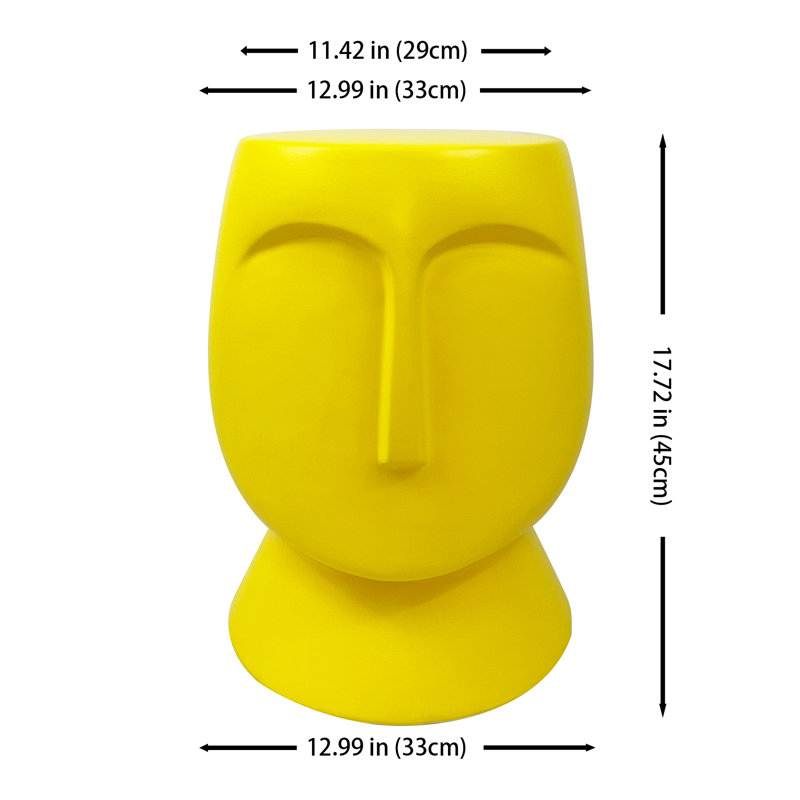 Tabouret artistique en céramique, Jaune pâle
