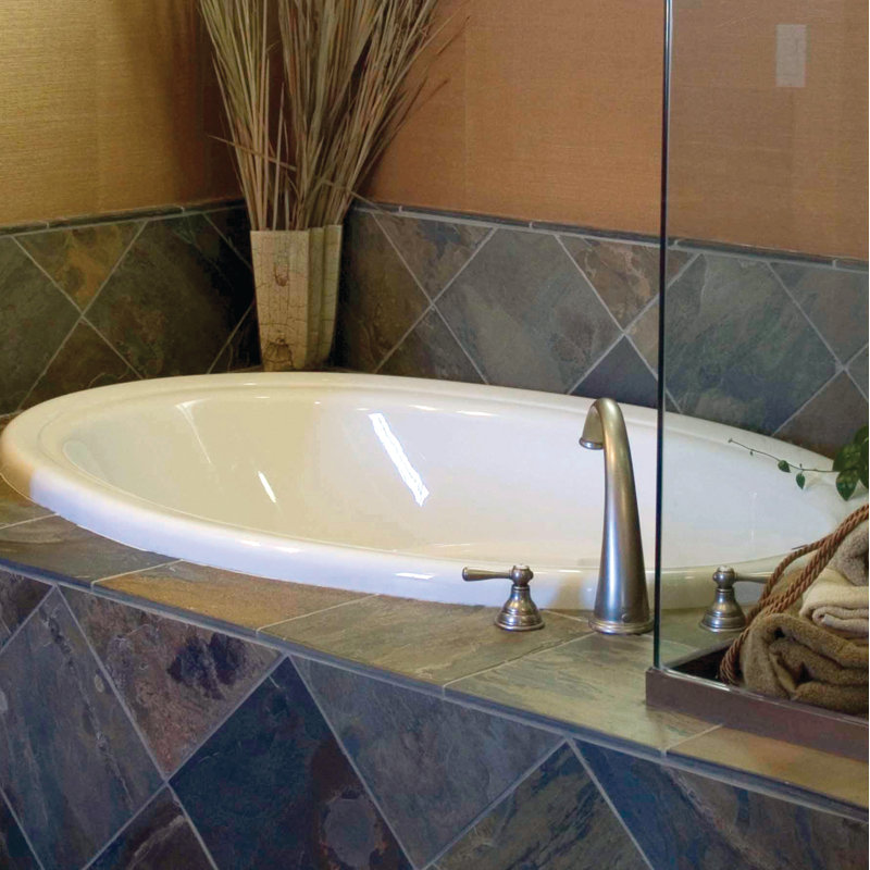 Baignoire acrylique à l’air 66 po x 42 po Builder, Amande