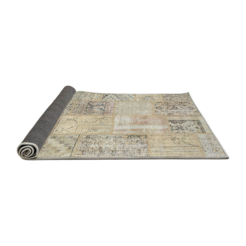 Tapis beige contemporain, Rond 5 pi