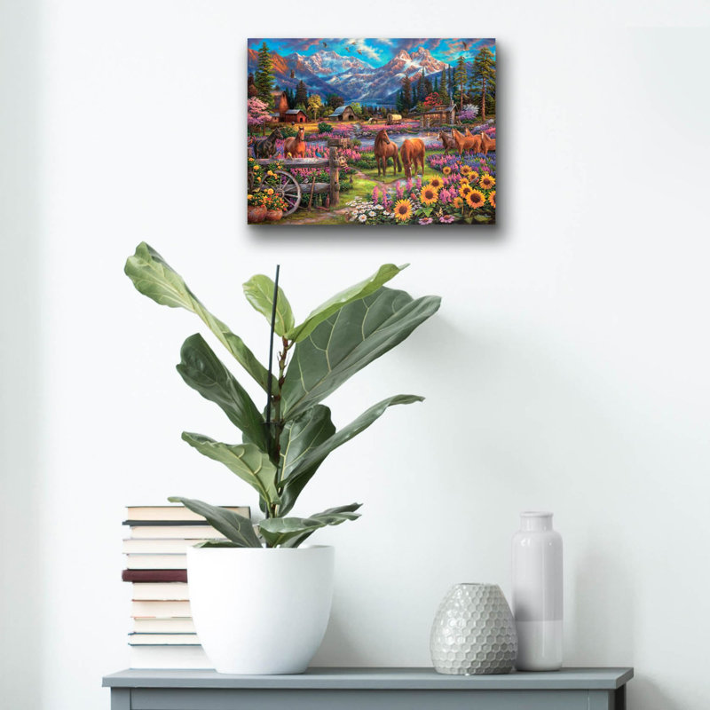 «Free To Roam» par Chuck Pinson, art mural en verre acrylique, H 12 po x l 16 po x P 0,13 po
