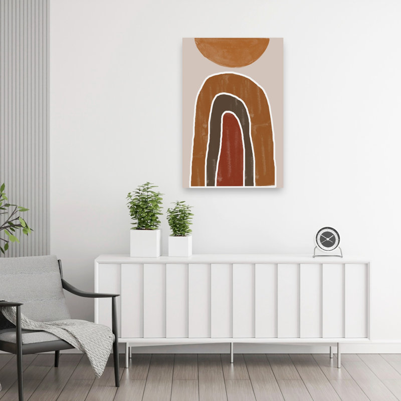 «Earthy Arches Abstract Contemporary Geometric Landscape Nature», reproduction d'art murale, H 36 po x l 24 po