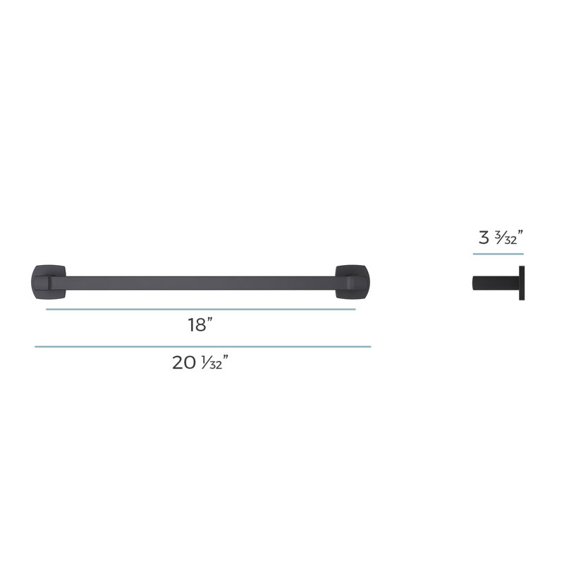 Deckard 18" Mounting Towel Bar, Matte Black