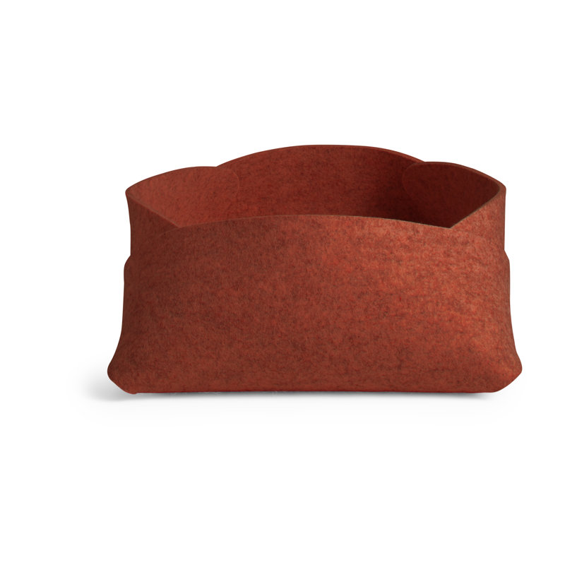 Double Tuck Decorative Basket, 6" H x 13" W x 10" D, Heathered Off-White