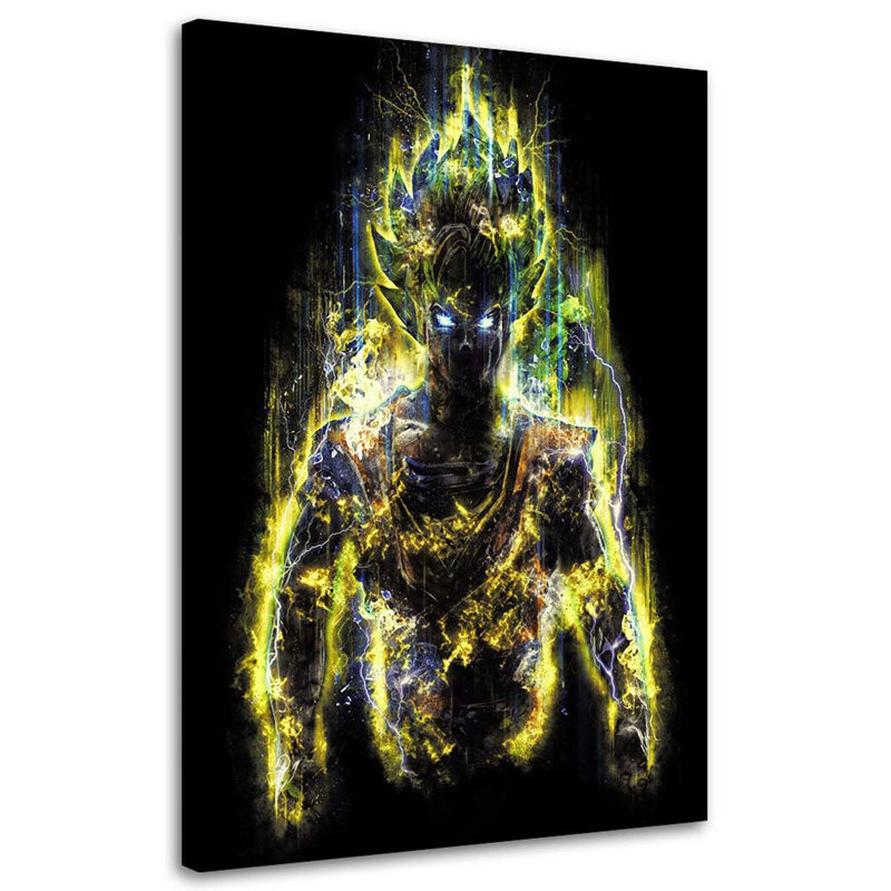 Goku The Anime Hero - No Frame Print on Canvas, 100cm H x 70cm W