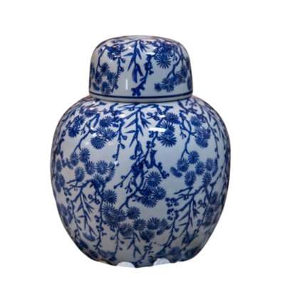 Ceramic Chinoiserie Ginger/temple Jar Blue&white