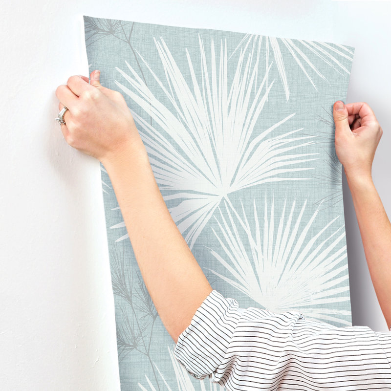Hatteras Palms Wallpaper, Blue