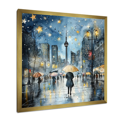 Vue nocturne de Toronto de la tour Cn I - art mural de Toronto