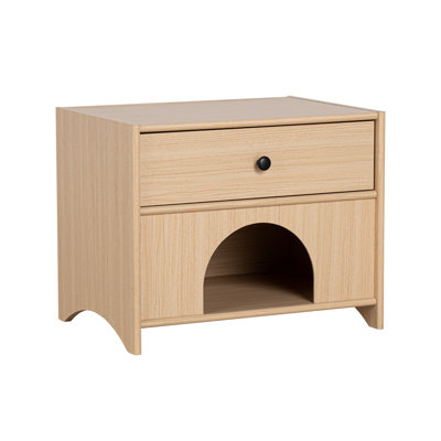 Jesse 22-Inch Side Table With Drawer And Pet-Friendly Design