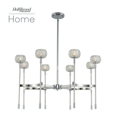 Mae 8 LT Polished Chrome Chandelier Kalco