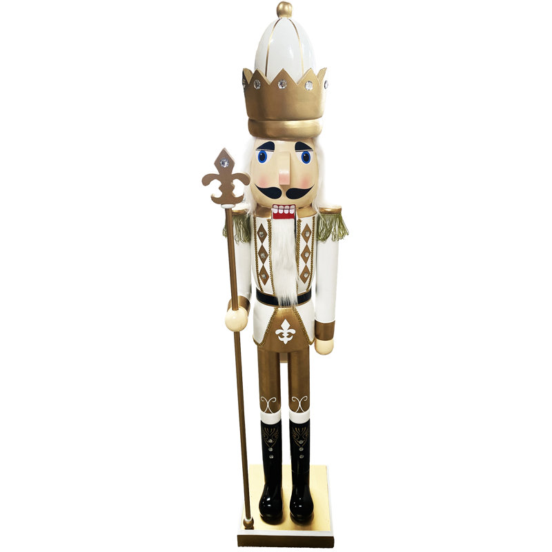 60" White & Gold Nutcracker