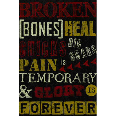 Broken Bones - Art textuel sur toile tendue