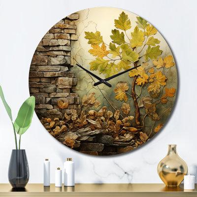 Green Oak Tree Whispers of History I - Tree Oak Wall Clock -  East Urban Home, 698617F8E9DA44EB8A209CEF61DBBF87