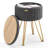 Round Pleated Velvet Ottoman with Storage-1534620954-1534620965