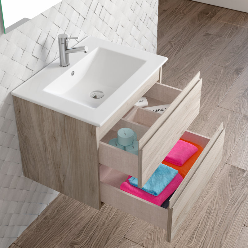 Base de meuble-lavabo simple Pasadena 28 seulement, Pin