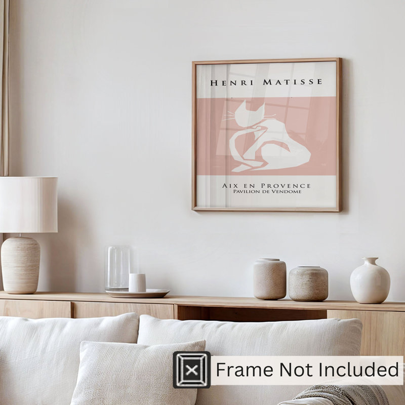 Reproduction d'art moderne sans cadre, animaux, matisse, H 20 po x l 20 po, Rosé