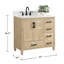 Hardin 36" Single Vanity with Carrara White Quartz Top, Sink & Backsplash, Pre Assembled