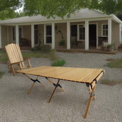 Multi-Function Wooden Foldable Portable Patio Dining Table, Natural And Stylish For Indoor And Outdoor Use