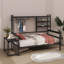 Lit de jour polyvalent en métal avec bureau réglable, grille robuste, tablettes pratiques et support pratique-1072312738-1072312739