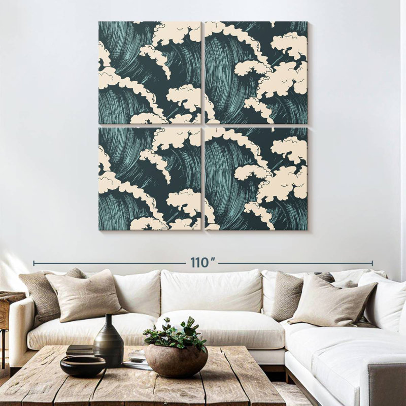 Waves Seamless Pattern, 74" H x 74" W