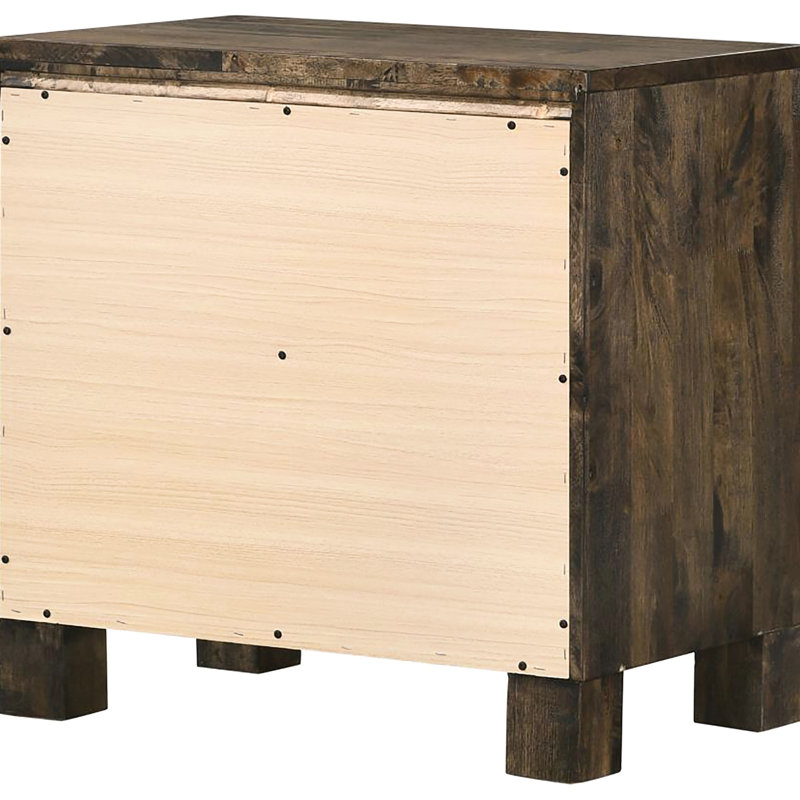 Rustic Brown 2-Drawer Nightstand