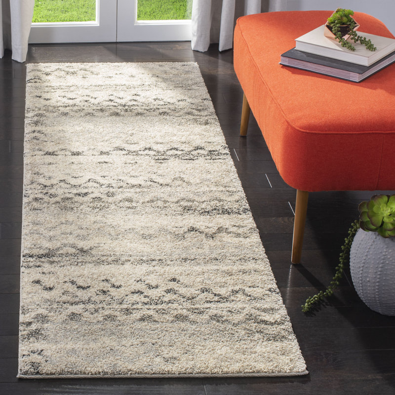 Tapis performance à motif abstrait rétro Sabang, Tapis de couloir 2 pi 3 po x 15 pi