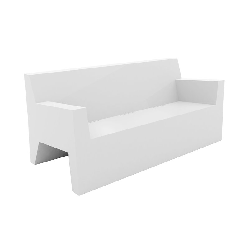 Jut 36" Wide Outdoor Patio Sofa, White