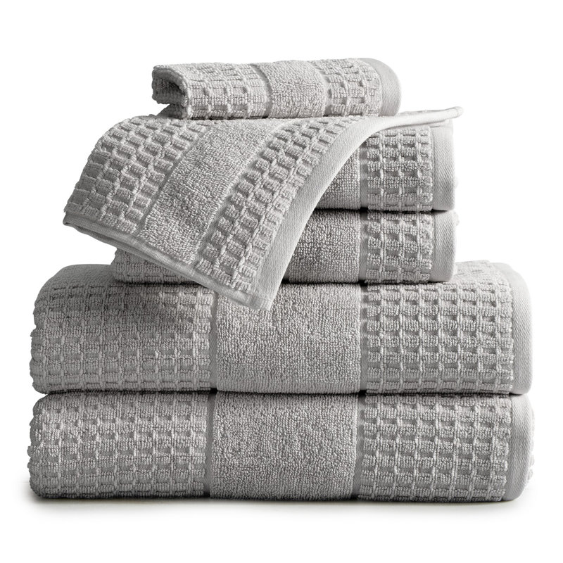 Aneko 100% Cotton Midweight Waffle Mulit-Size Set, Light Gray