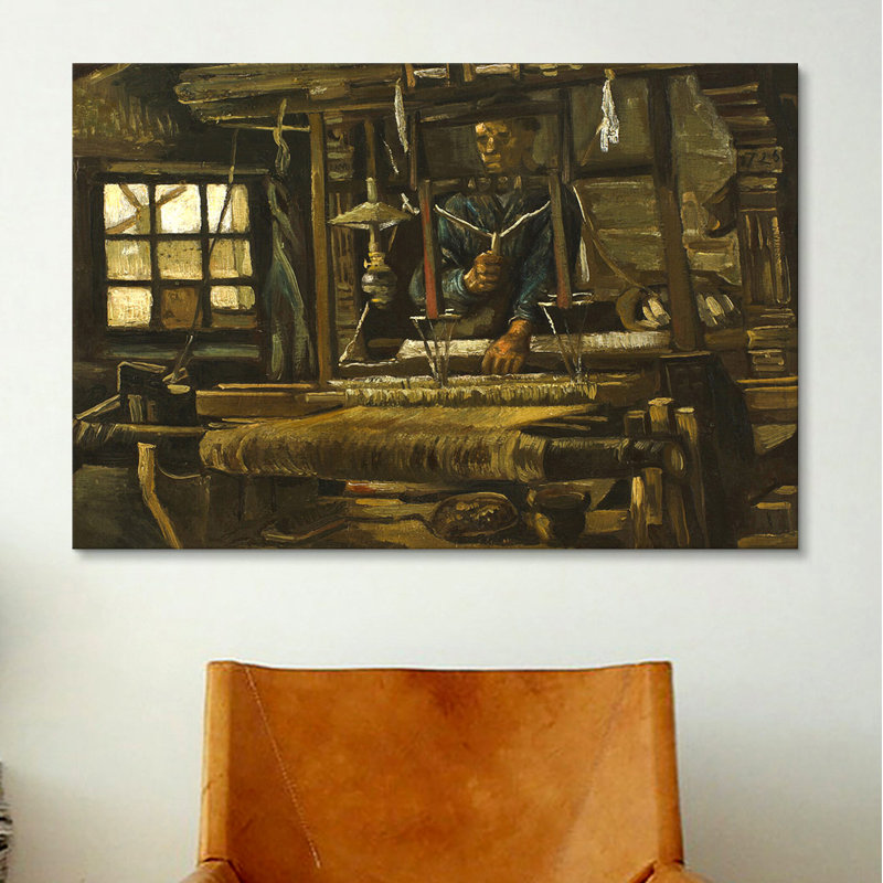 Une maison de tisserand par Vincent van Gogh - reproduction d'art sur toile, H 12 po x l 18 po x P 1,5 po