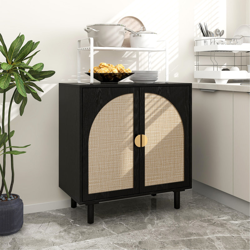 Buffet décoratif Cheshunt, Noir, H 31,5 po x l 29,72 po x P 15,55 po