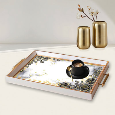Elegant Glass Tray, 19.7 x 11.4 x 1.4 inches | 100% Durable Glass Construction | Easy to Clean with Damp Cloth | Ideal for Serving, Decorative Display, and Organizing | Stylish Addition to Home Décor