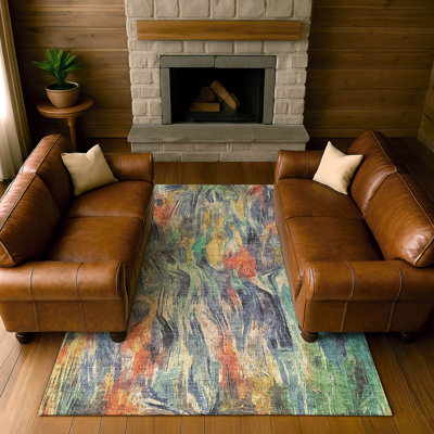 Premium Machine Washable Mayfield AMF2269 Abstract Rug