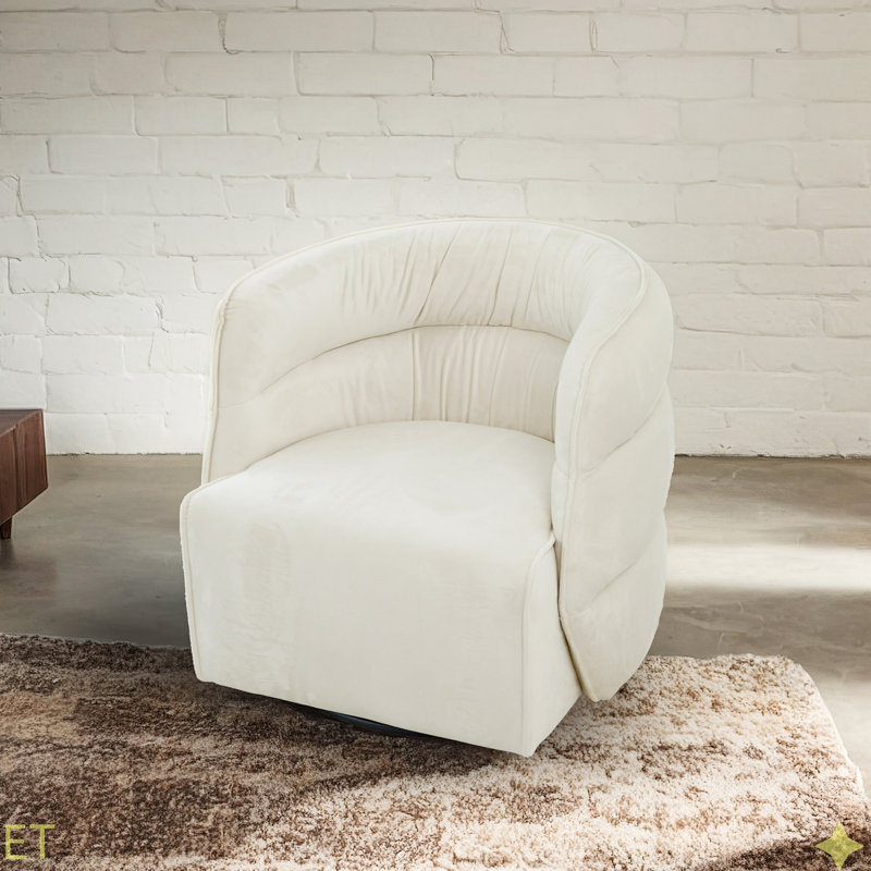 Chaise pivotante Walden - Velours, Crème, crème