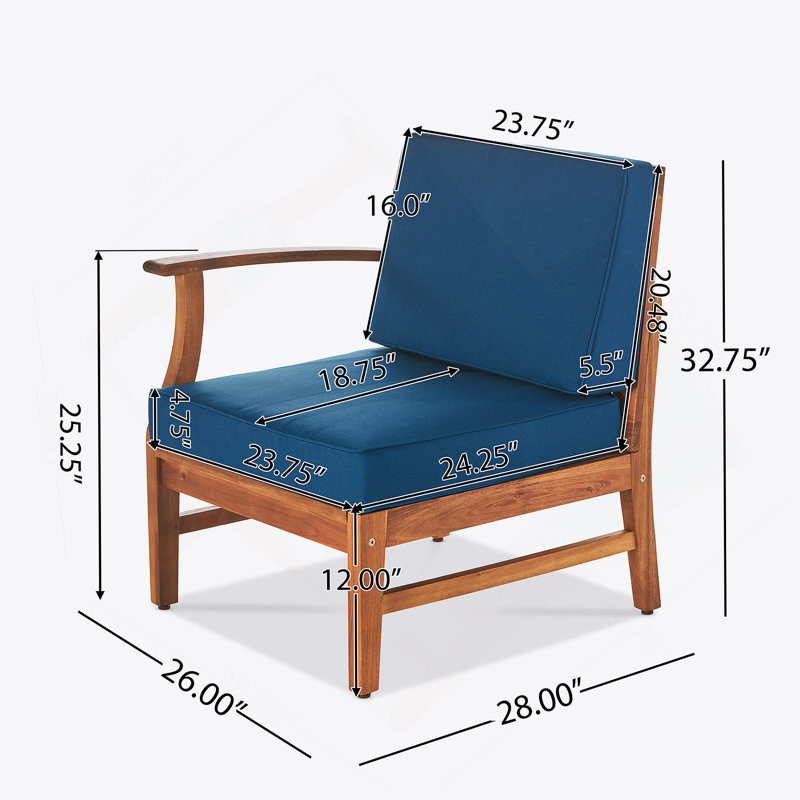 FAUTEUIL GAUCHE PERLA, BLEU, Bleu