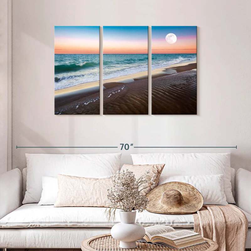 Gillard Moonrise au coucher du soleil, H 28 po x l 45 po