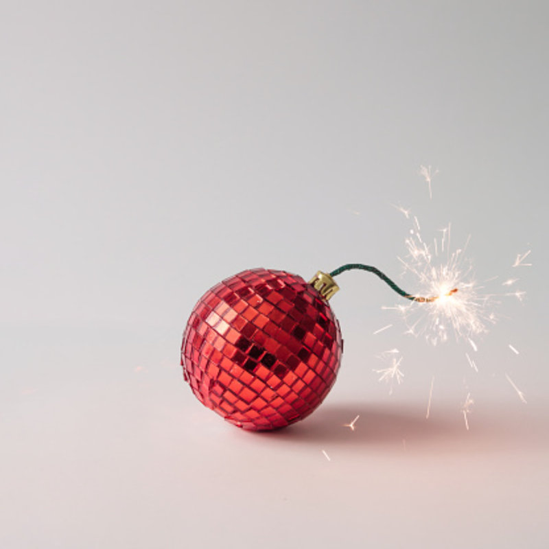 Christmas Tree Decoration - Wrapped Canvas Print, 30cm H x 30cm W x 3.8 cm D