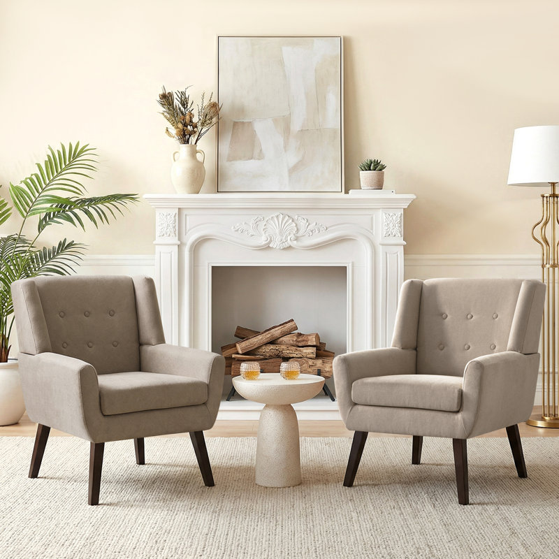 Upholstered Armchair, Khaki