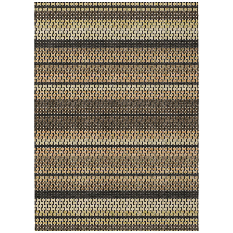 Machine Washable Indoor/Outdoor Lockway ACN2427 Stripes Rug, Rectangle 3' x 5'
