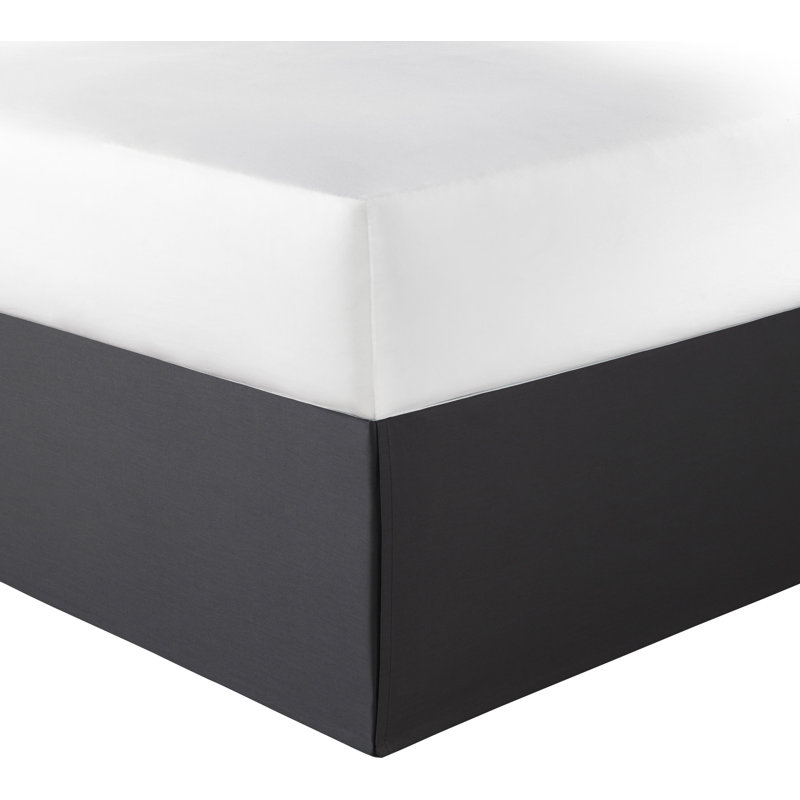 White Cotton King Bed Skirt with Split Corners