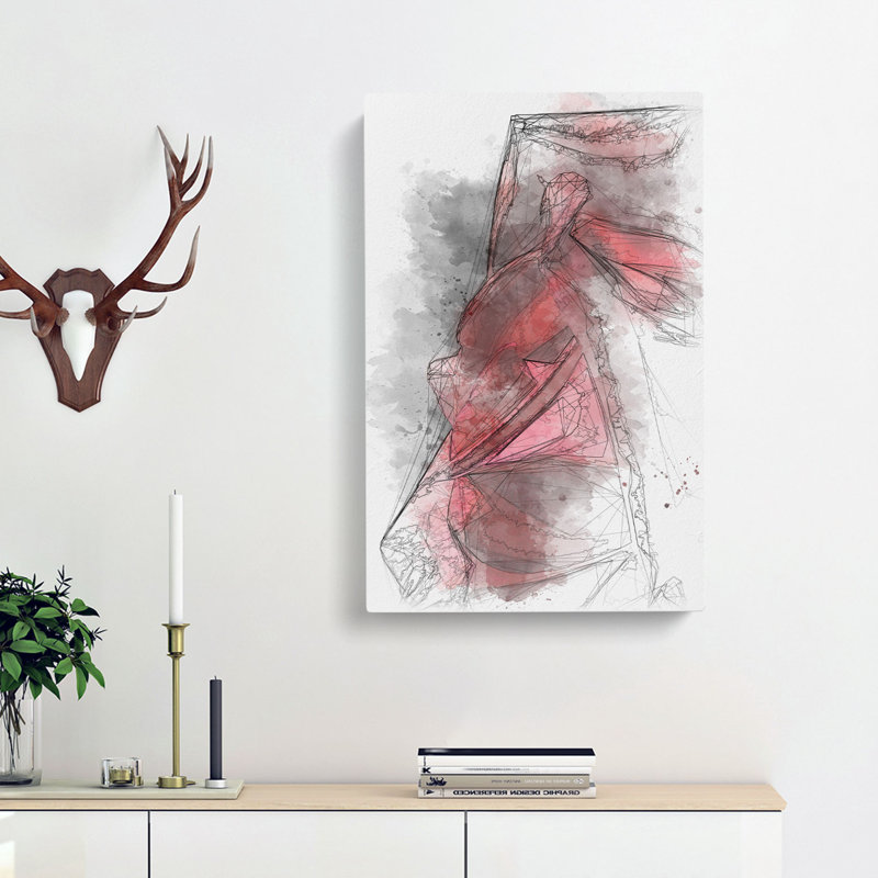 Petals of a Red Rose - Wrapped Canvas Drawing - Wrapped Canvas, 50cm H x 35cm W x 3cm D