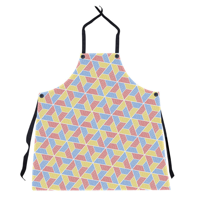 Tablier trapézoïdal, Rouge / bleu / jaune